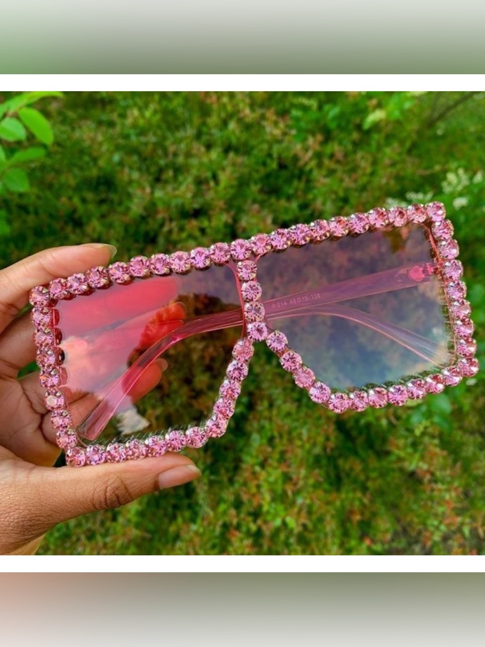 BIG Pink BLING Sunglasses, CRYSTAL DIAMOND EMBELLISHED